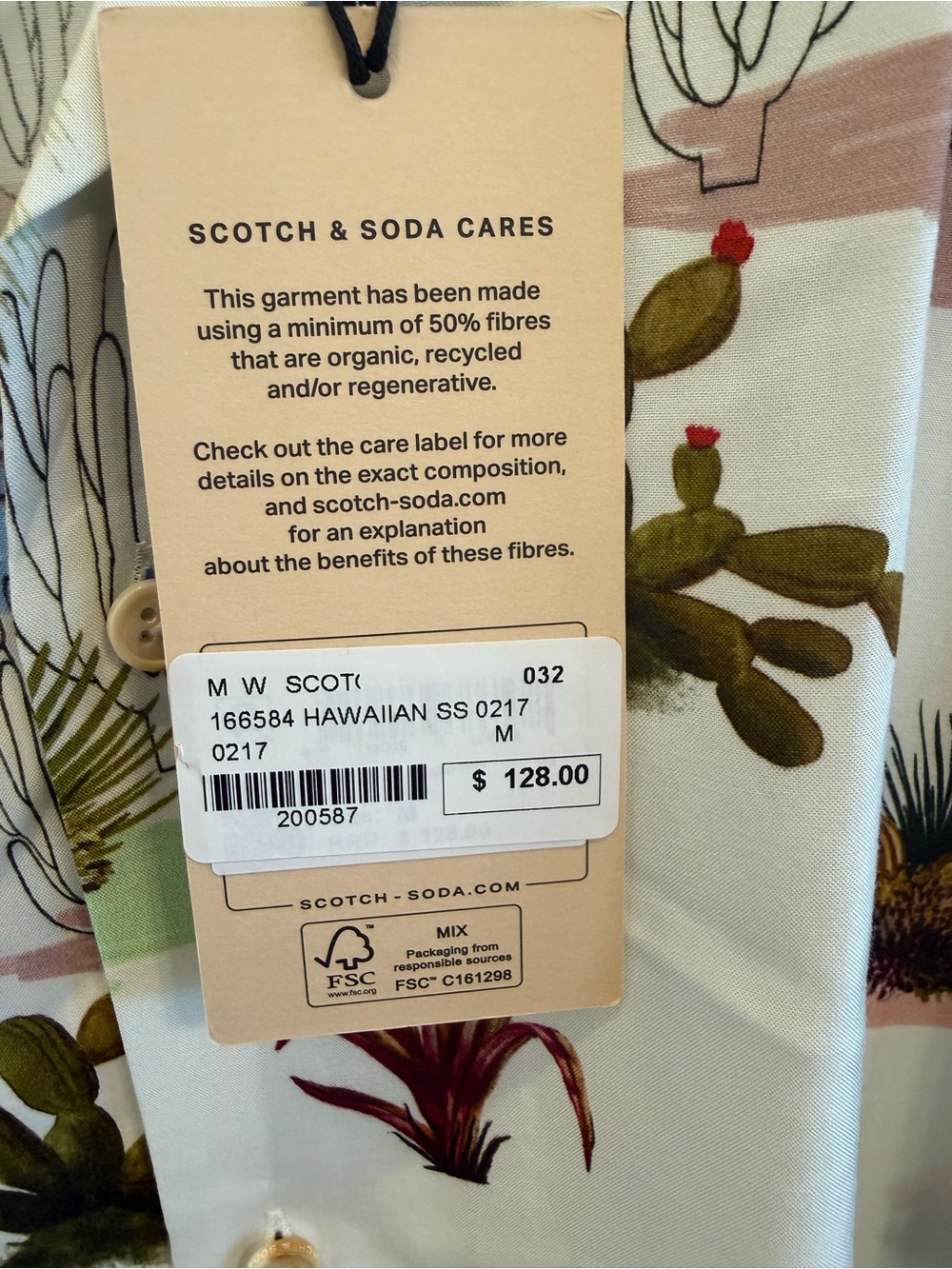 NWT Scotch & Soda Desert Motif Camp Short Sleeve Button Down Shirt Medium Resort - Picture 7 of 7